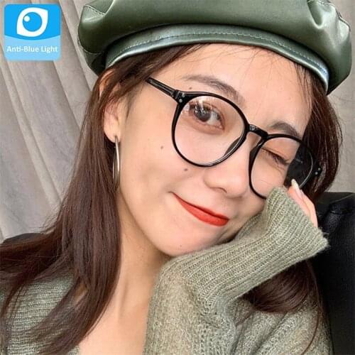 Anti Blue Light Blocking Round Glasses Frame Men Women Ultralight Computer Gaming Clear Lens Eyeglasses Female Unisex Eyewear