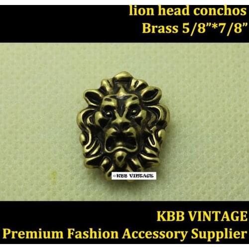 Wholesale 50pc Small Lion-Head Conchos Screwback Conchos Leathercraft Antique-Bronze