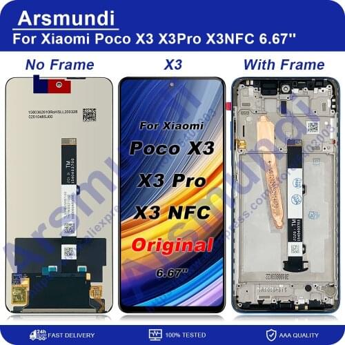 Original 6.67" For Xiaomi Poco X3 Pro LCD Display Touch Screen Digitizer For Xiaomi Poco X3 / X3 NFC M2007J20CG