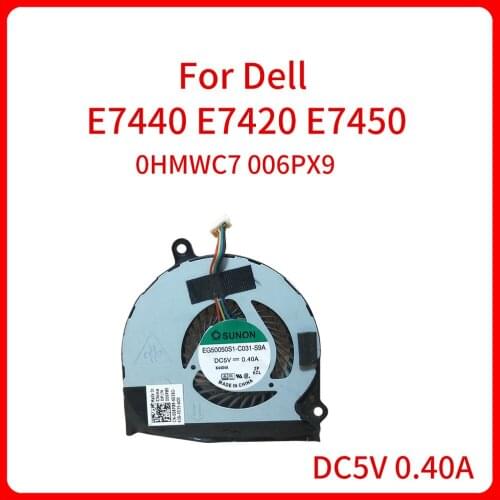 Original DC5V 0.40A Cooling Fan 0HMWC7 006PX9 For Dell E7440 E7420 E7450 Laptop CPU Cooling Cooler Fan EG50050S1-C031-S9A