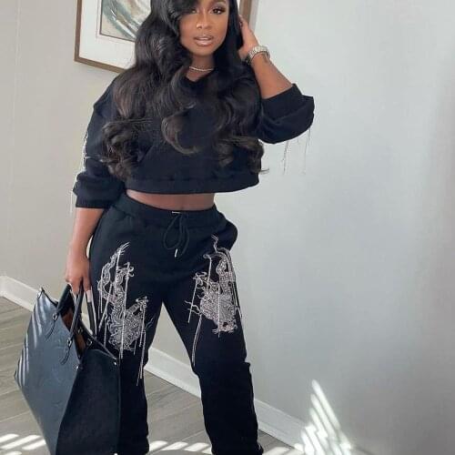 Autumn Winter Streetwear Harajuku Women Joggers 2 Piece Sets Sweatshirt Pants Sweat Suits Two Piece Set Casual Tracksuit Outfits