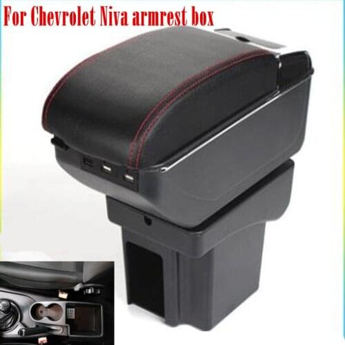 For Chevrolet Niva armrest box armrest universal car center console modification accessories double raised with USB
