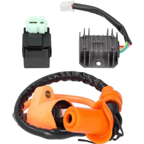 Ignition system ignition coil connectors Ignition Coil Rectifier Solenoid Relay Spark Plug 6-Pin AC CDI Kit Fit for GY6 50cc