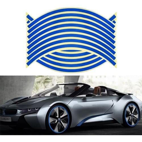 Reflective Wheel Rim Stripe Tape car Sticker for Volvo Ford Focus VW JETTA MK6 GOLF 5 6 7 Skoda Fabia Cruze Hyundai Solaris