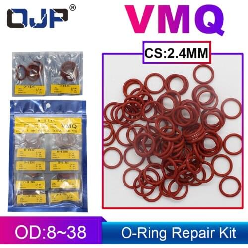 Thickness CS2.4mm Red Silicon Rubber O-ring Silicone/VMQ multiple size repair kit combination O ring Seal Ring Gasket Washer