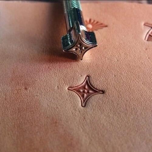 Advanced steel Geometric border Four-pointed star Hand-work unique design leather working tools carving punches stamp craft