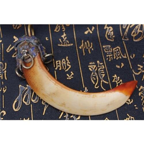 Handmade jewelry Fashion lion a wild boar tooth enamel pendant friend a gift