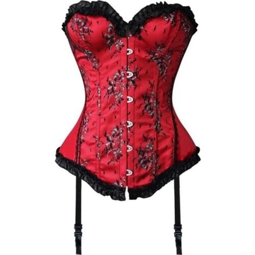 Plus Size Bustier Corsets Gothic Lace Up Binders and Shapers Overbust Body Shapewear Women Sexy Slimming Waist Trainer Boned