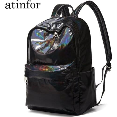 Atinfor Brand Anti Theft Hologram Women Backpack Laptop Backpack College School Bag Travel Daypack Leisure Backpack
