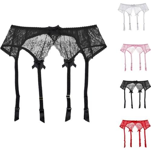 Lady Underwear Elastic Sexy Fashion Lace Bow Garter Belt Adjustable Underwear Lingerie Briefs Underpants lenseria sexy mujer 03
