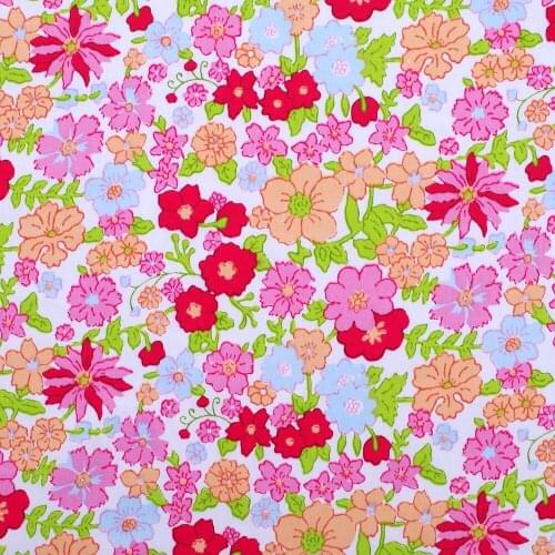 1 yard Cotton Twill Fabric for sewing pathwork, cloth, bedding - Flowers (width=160cm)
