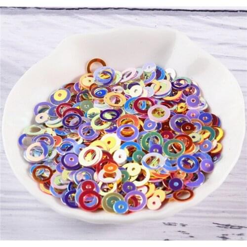 Plated Black Craft 1000pcs Amazing Glitter Sequin 4mm/6mm Ring Circle shape Loose sequins for nail Art or DIY Sewing Accessories