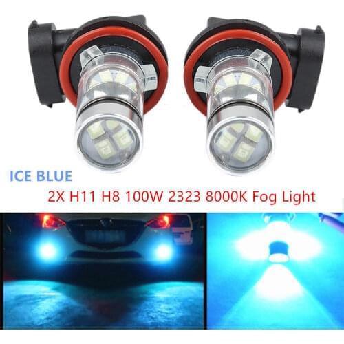 2Pcs Ice blue 10000K H8 H8LL H11 H11LL H16JP H16LL Fog Lamps High Power 100W Projector Car Auto Front Fog Driving Light Bulbs