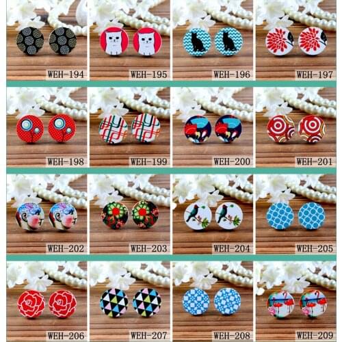 20PCS 16mm Round High Quality Photo Wood Laser Cut Cabochon to make Rings, Earrings,Bobby pin,Necklaces, Bracelets-(WEH-194-209)