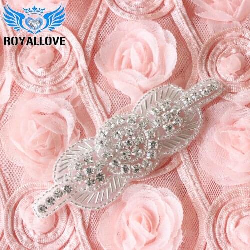 30pieces)Silver crystal rhinestone beaded applique patches diamante motif glass beads trim for garment DIY garter headband