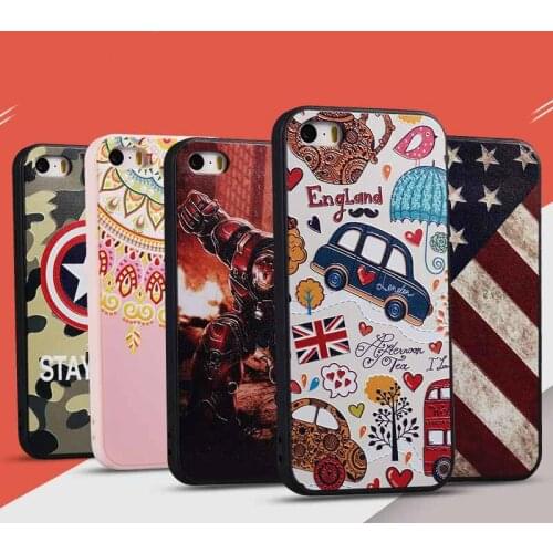 3D Relief Fashion Patterned Phone Cases For iPhone 7 7Plus Case Soft Silicone TPU Back Cover For iPhone 8 8Plus Funda Capinha