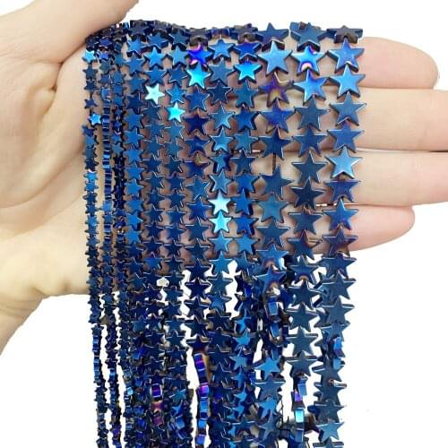 4/6/8/10mm Hematite Loose Spacer Beads for Jewelry Making Natural Stone Pentagram Star DIY Necklace Bracelet Accessories B282