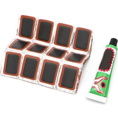 48pcs Bike Bicycle Tire Patches Repair Glue Tyre Tube Rubber Puncture Repair Kit