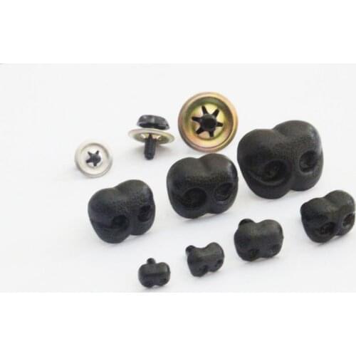 50pcs/lot new cute 8mm-25mm black color smooth stem plastic toy nose animal nose for diy plush doll findings