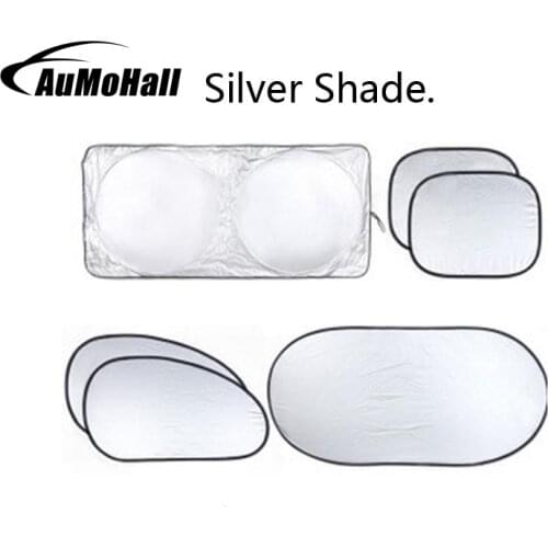 6pcs Foldable Car Window Shade Solar Protection Cover Car Windshield/Rear Window/Side Window Sunshades Cover Reflective