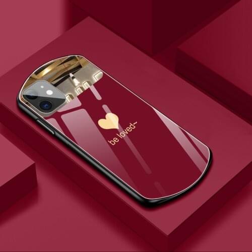 For Apple iphone 12 11 Pro Max 12Mini Case Hard Tempered glass Mirror protective Back Cover Case For iphone XS Max XR 7 8 Plus
