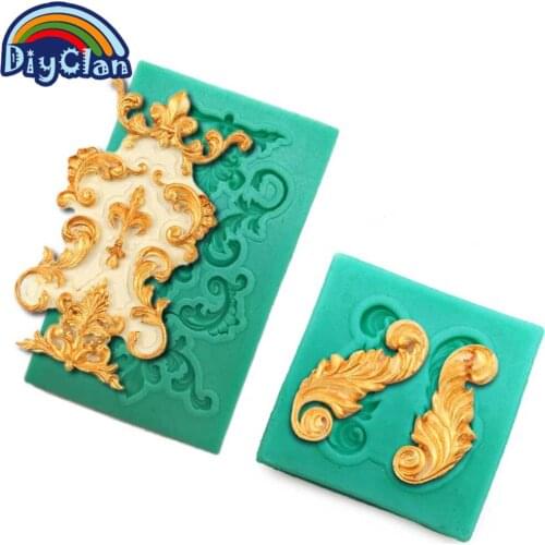 DIY silicone molds Royal Style cake decorating cake border decoration fondant mold flower belt chocolate moulds baking tools