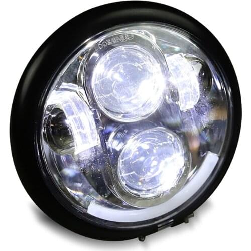 For Harley 883 Universal Vintage Motorcycle 5.75 Inch LED Super Bright Motorbike Headlight Classic Bobber Headlamp