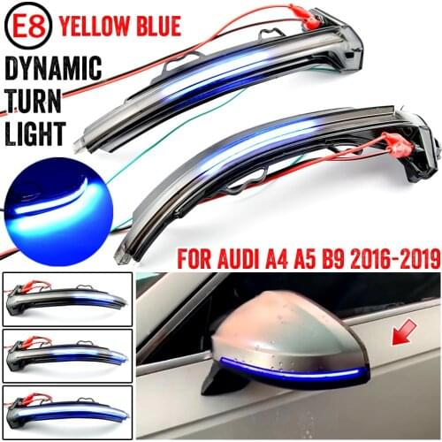 Smoked Lens For Audi A4 S4 RS4 B9 2016-2019 A5 S5 RS5 Dynamic Turn Signal LED Light Side Mirror Indicator Sequential Blinker