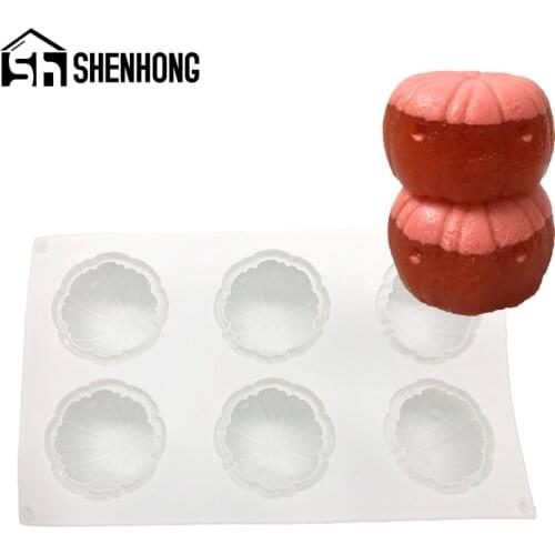 SHENHONG Mousse Cake Molds Halloween Pumpkin Candle Mold Silicone Mould Festival Dessert Decorating Pan Pastry Baking Tools