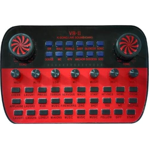 Live Sound Card Intelligent Volume Adjustable Audio Mixer Sound Card for Computer PC Live Sound mixer audio