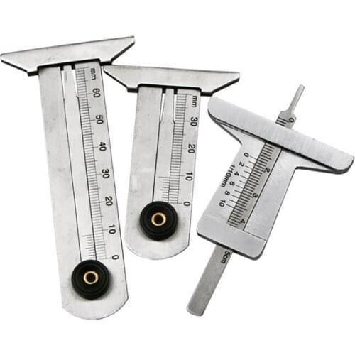 0-30mm/0-60mm/0-50mm Car Tire Tread Depth Gauge Portable Stainless Steel Tire Gauge Meter Ruler Caliper Measuring Tool