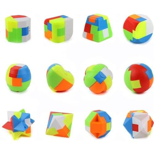 3pcs/lot LUBAN Lock IQ Develop Classic Intelligence Children Adults Brain Teaser Educational Toys 3D Puzzles Mini Toy Ball lock