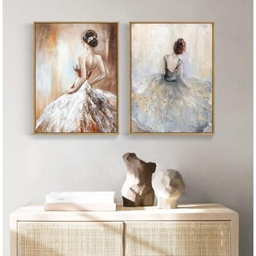Beautiful Ballerina Girl Art Oil Painting Girl Poster Picture On The Wall Canvas Printed Painting Decor Living Room No Frame
