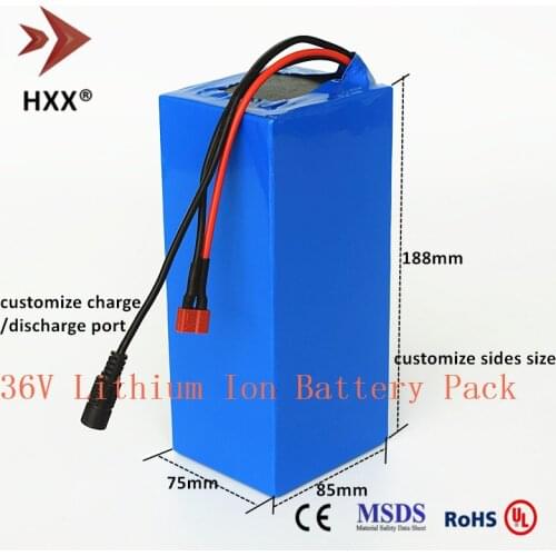 36V 10Ah Lithium-ion Battery Pack 370W Built BMS 10A for Electric Bike Scooter Power Accept DIY Rechargeable Batteries