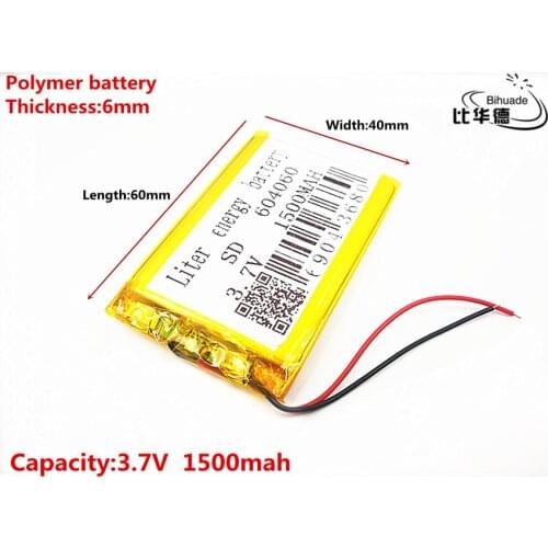 3.7V 1500mAh 604060 Lithium Polymer Li-Po li ion Rechargeable Battery Lipo cells For Bluetooth speaker PDA POS GPS interphone