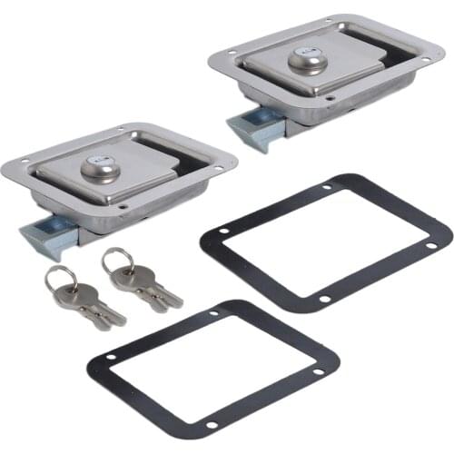 2pcs Marine Yacht Stainless Steel Paddle Lock Latch Truck RV Tool Box with Keys