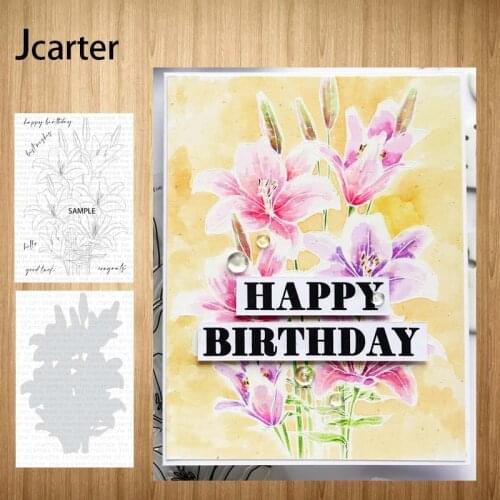 New Design Bouquet Flower Letters Metal Cutting Dies and Clear Stamps Craft Stencil Scrapbooking Album Paper Make Template Decor
