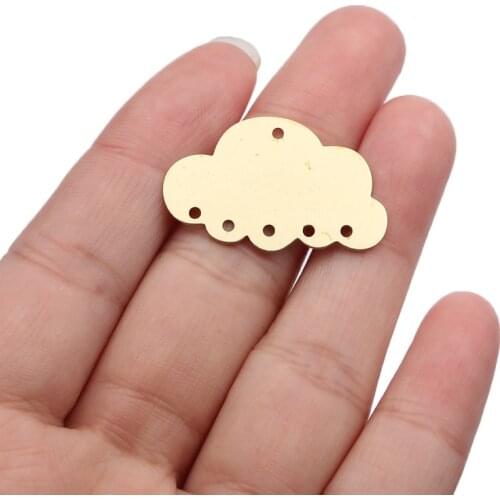 10pcs Raw Brass Cloud Charms Connector Blank Stamping Disc Pendant For DIY Necklace Eareings Jewelry Findings Making