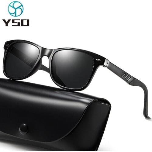 YSO 2020 New Sunglasses Men For Car Driving Polarized UV Protection Sun Glasses With Accessories Black Sunglasses 575