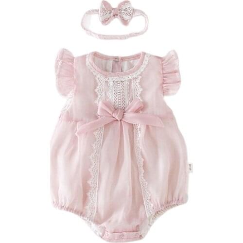 New 2021 Baby Clothes Baby Girl Sleeveless Lace Rompers Summer Kids Baby Girl Jumpsuit Kids Baby Girl Rompers Newborn Clothes