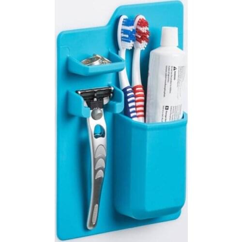 New Creative Silicone Mighty Toothbrush Holder Baskets Bathroom Organizer Storage Space Rack Wear-resistant Holder YH-460498