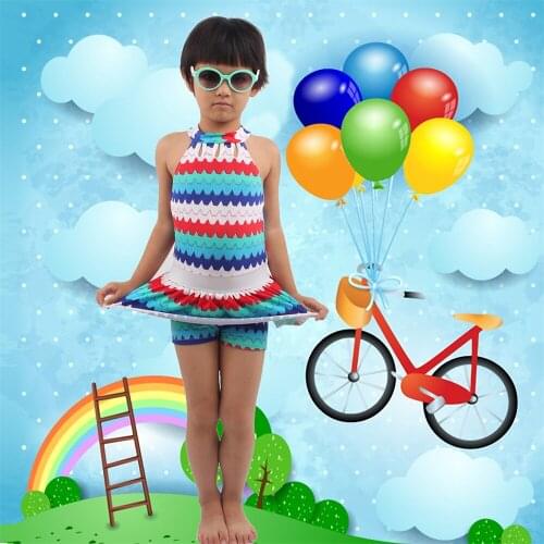The new one-piece swimsuit for girls, the swimsuit for children KS016