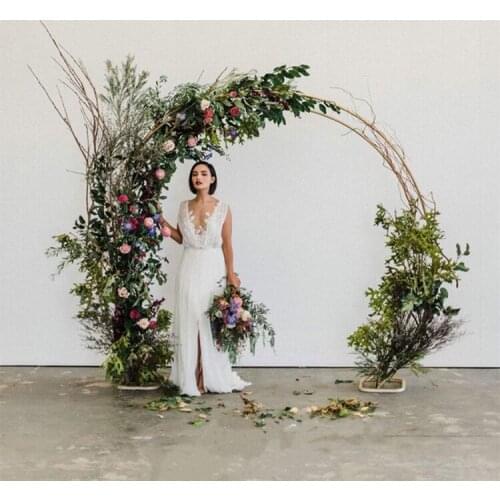 Outdoor Wedding round ring backdrop double arch stand arch arc wedding party decoration stage background circle arch door