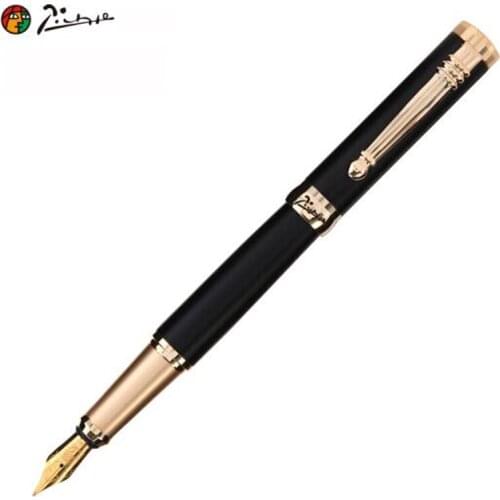 Picasso Elegant Thales Fountain Pen Iridium Fine Nib Gold And Black Gift Pen Fit Office & School & Home Writing