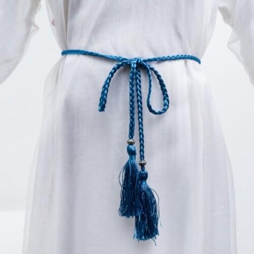 Chinese Braided Style Woven Tassel Belt Knot Decorated Waist Chain Colorful Waist Rope Beautiful Fashion Cummerbund Smooth
