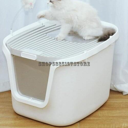 Top In Cat Litter Pan Fully Enclosed Anti Splash Cat Toilet Deodorant Large Cat Basin Poop Deodorant Cat Products