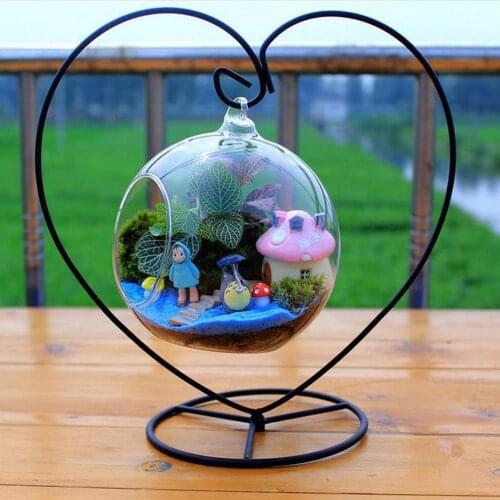 Heart Shaped Ornament Display Stand Iron Hanging Stand Rack Holder for Hanging Glass Globe Air Plant Terrarium Witch Ball