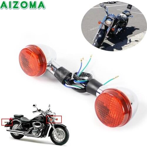 For Honda Shadow Aero VT400 VT750 VTX 400 750 Emark Motorcycle Front/Rear Turn Signal Light Lamp Indicators Flasher 2004-07