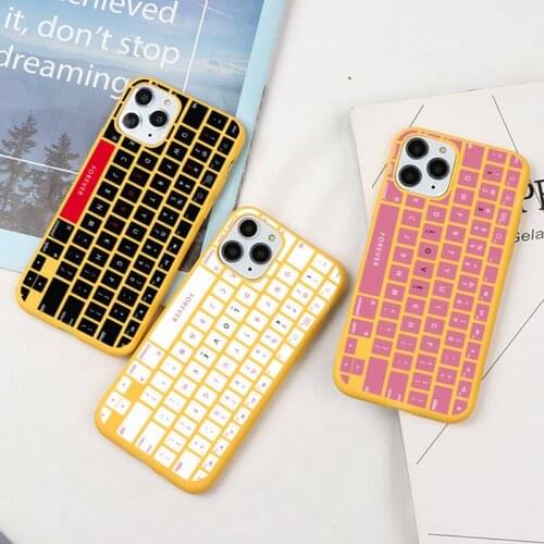 Funny keyboard Phone Case for iPhone 11 Pro Max X XR XS 8 7 6s Plus Candy yellow Silicone Cases