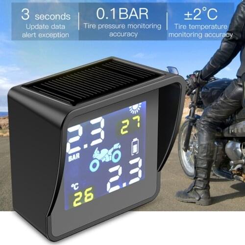 Motorcycle TPMS Tyre Pressure Monitoring System USB Solar Power Digital Auto Security Alarm Systems Motor Tire Pressure Warning